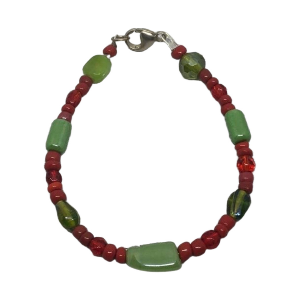 ARTISAN handcrafted handmade 925 sterling silver beaded bracelet boho layering.